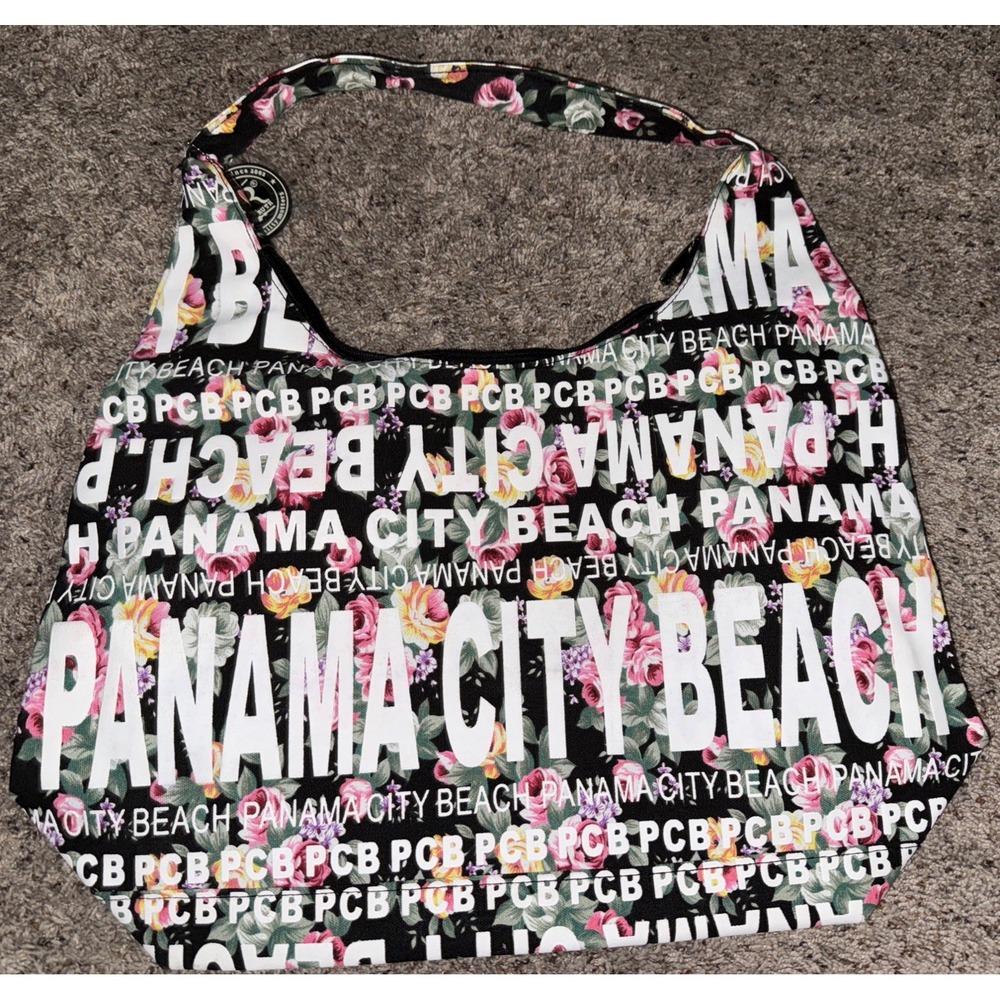 Robin Ruth City Bag Panama City Floral Black Shoulder Handbag Tote Zip New